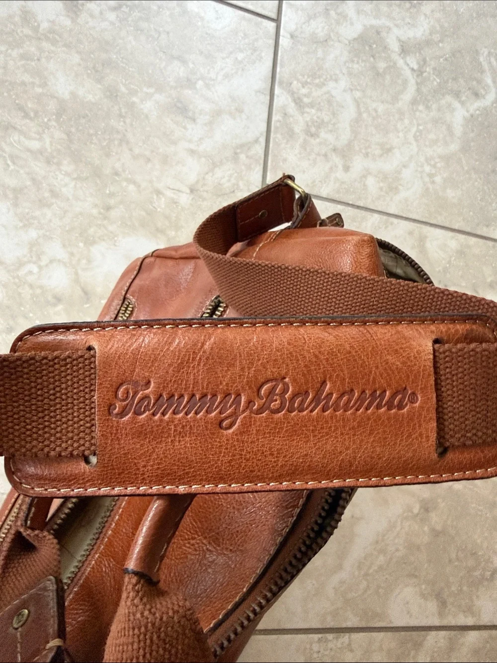 Tommy Bahama Genuine Leather Messenger Bag